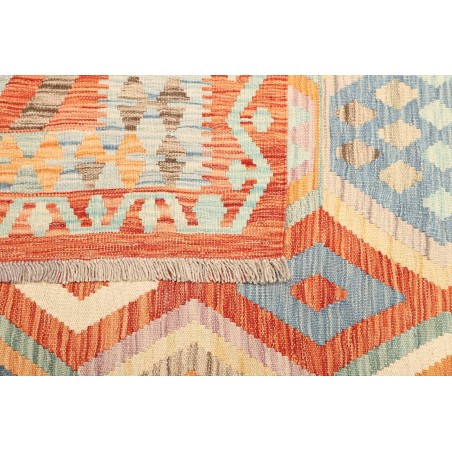 Tappeto Kilim Afghanistan bianco arancione 209x302