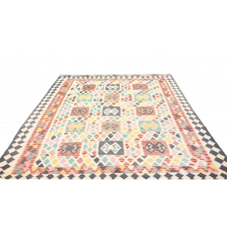 Tappeto Kilim Afghanistan bianco grigio 209x283