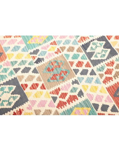 Tappeto Kilim Afghanistan bianco grigio 209x283