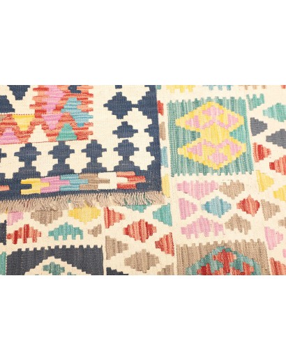 Tappeto Kilim Afghanistan bianco grigio 209x283