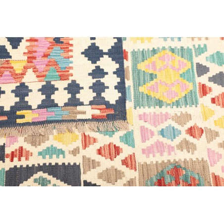 Tappeto Kilim Afghanistan bianco grigio 209x283