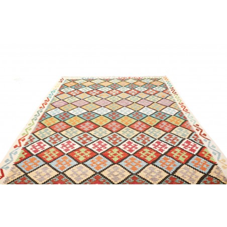 Tappeto Kilim Afghanistan bianco verde 207x298