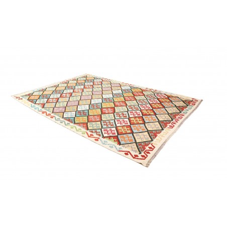 Tappeto Kilim Afghanistan bianco verde 207x298