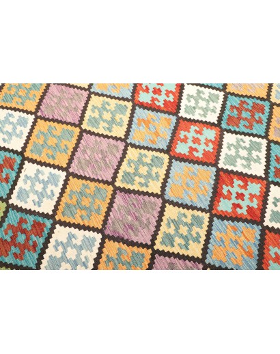 Tappeto Kilim Afghanistan bianco verde 207x298