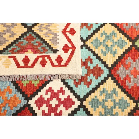 Tappeto Kilim Afghanistan bianco verde 207x298