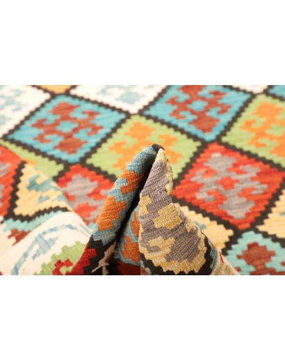 Tappeto Kilim Afghanistan bianco verde 207x298