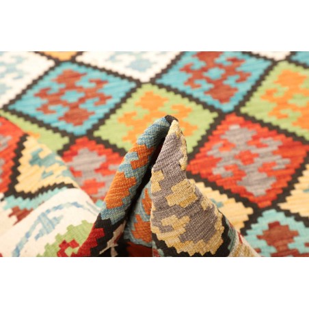 Tappeto Kilim Afghanistan bianco verde 207x298