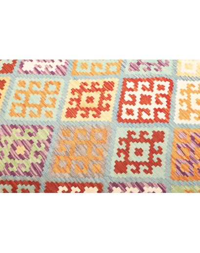 Tappeto Kilim Afghanistan bianco rosso 205x297