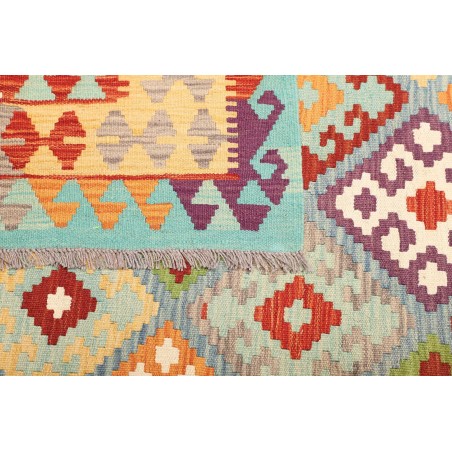 Tappeto Kilim Afghanistan bianco rosso 205x297