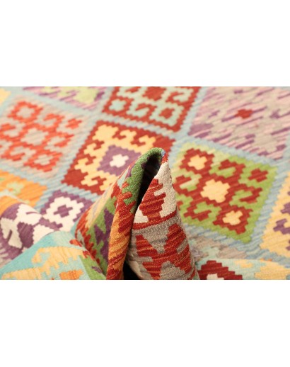 Tappeto Kilim Afghanistan bianco rosso 205x297