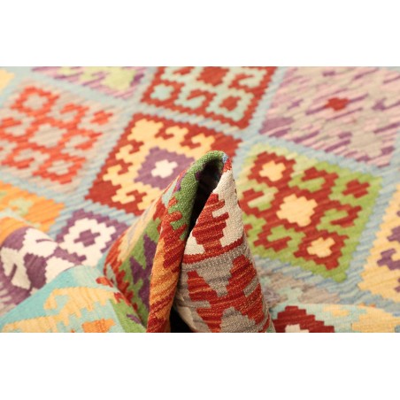 Tappeto Kilim Afghanistan bianco rosso 205x297