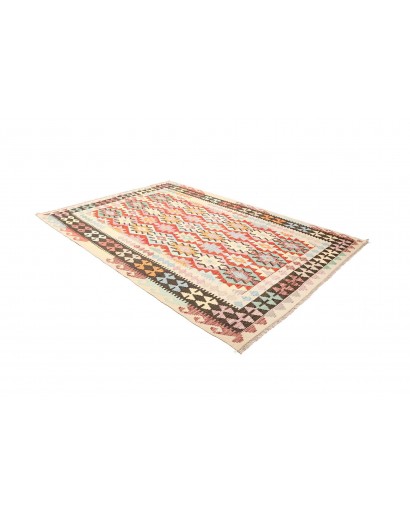 Tappeto Kilim Afghanistan bianco arancione 203x293