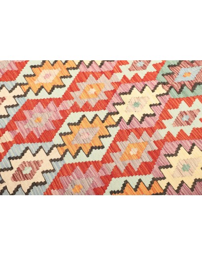Tappeto Kilim Afghanistan bianco arancione 203x293