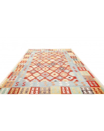 Tappeto Kilim Afghanistan bianco rosso 240x336