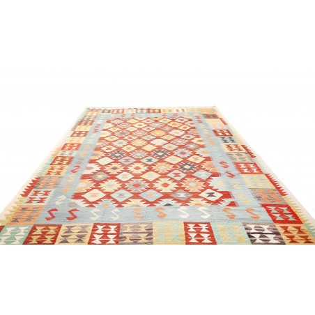 Tappeto Kilim Afghanistan bianco rosso 240x336