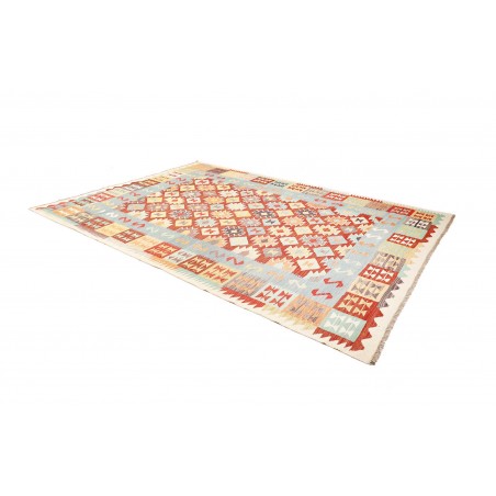 Tappeto Kilim Afghanistan bianco rosso 240x336