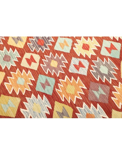Tappeto Kilim Afghanistan bianco rosso 240x336