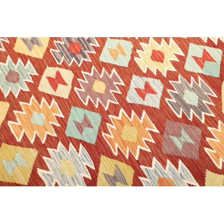 Tappeto Kilim Afghanistan bianco rosso 240x336