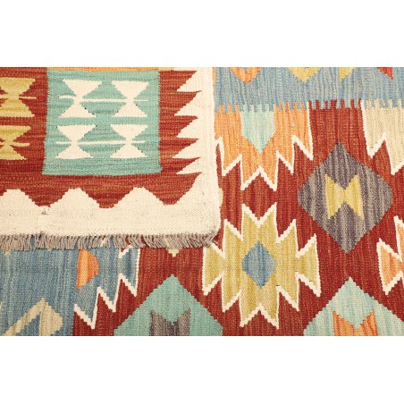 Tappeto Kilim Afghanistan bianco rosso 240x336