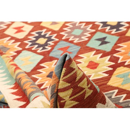 Tappeto Kilim Afghanistan bianco rosso 240x336