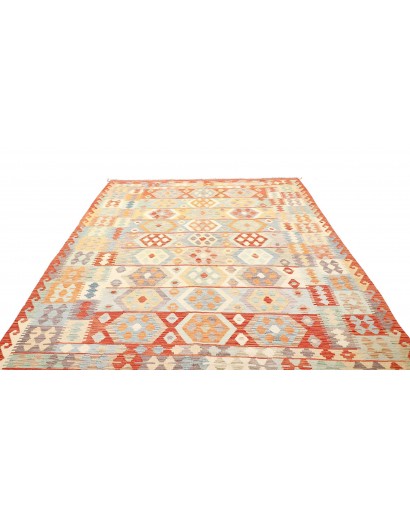 Tappeto Kilim Afghanistan bianco giallo 203x294
