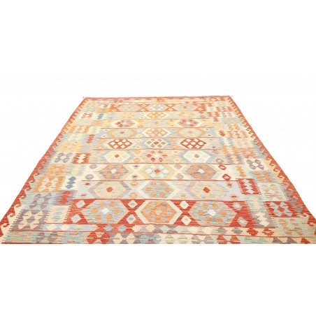 Tappeto Kilim Afghanistan bianco giallo 203x294