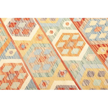 Tappeto Kilim Afghanistan bianco giallo 203x294