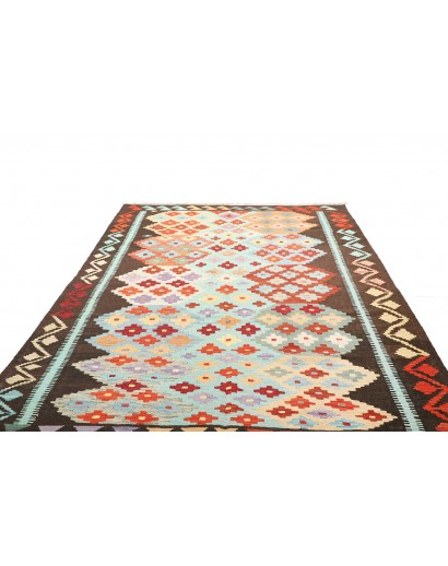 Tappeto Kilim Afghanistan bianco verde 200x306