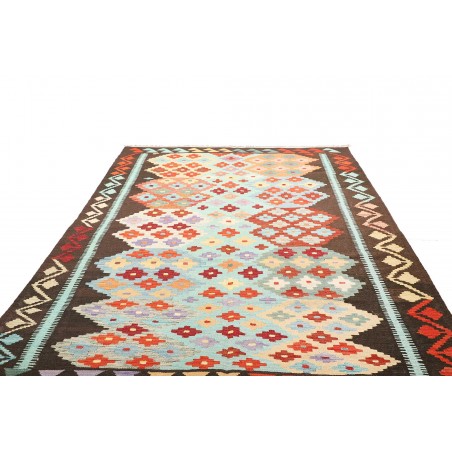 Tappeto Kilim Afghanistan bianco verde 200x306