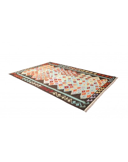Tappeto Kilim Afghanistan bianco verde 200x306
