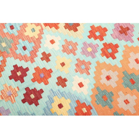 Tappeto Kilim Afghanistan bianco verde 200x306
