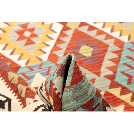 Tappeto Kilim Afghanistan bianco rosso 203x300