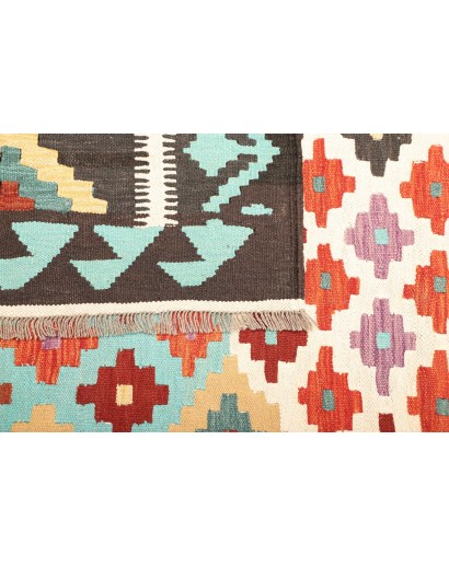 Tappeto Kilim Afghanistan bianco grigio 208x297