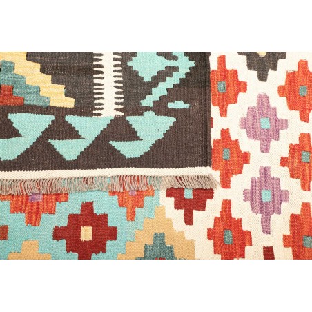 Tappeto Kilim Afghanistan bianco grigio 208x297