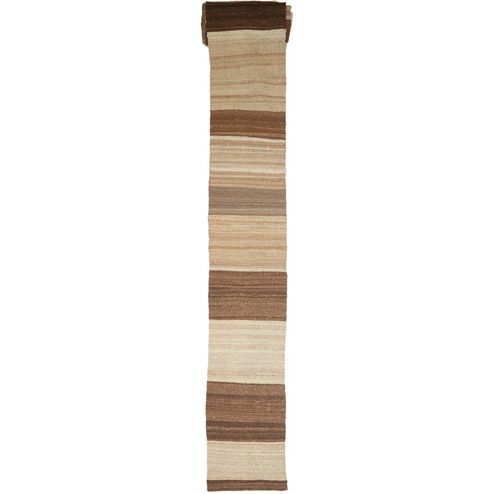 Tappeto Kilim Kavir Persia marrone verde 63x1690 Tappeto Kilim Kavir Persia marrone verde 63x1690