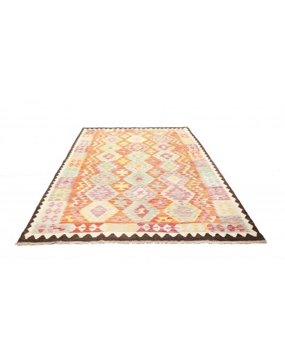 Tappeto Kilim Afghanistan giallo bianco 176x248