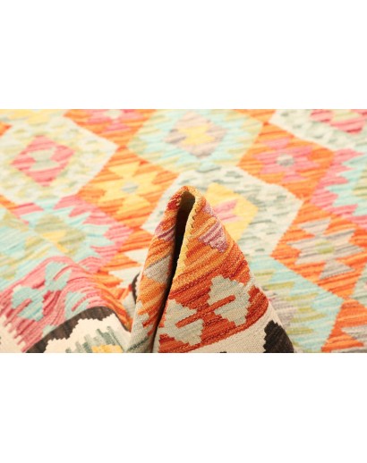 Tappeto Kilim Afghanistan giallo bianco 176x248