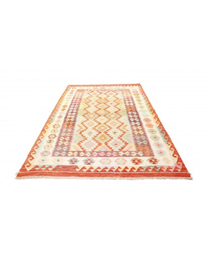 Tappeto Kilim Afghanistan giallo arancione 175x251