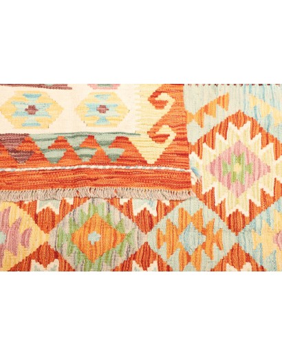 Tappeto Kilim Afghanistan giallo arancione 175x251