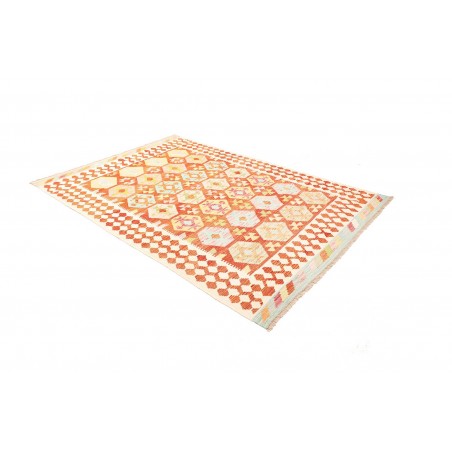 Tappeto Kilim Afghanistan bianco arancione 167x240