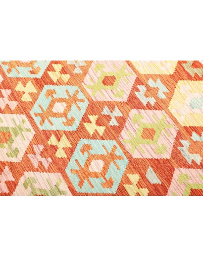 Tappeto Kilim Afghanistan bianco arancione 167x240