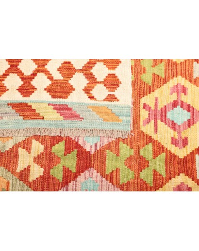 Tappeto Kilim Afghanistan bianco arancione 167x240