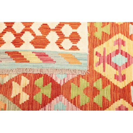 Tappeto Kilim Afghanistan bianco arancione 167x240