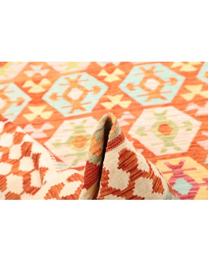 Tappeto Kilim Afghanistan bianco arancione 167x240