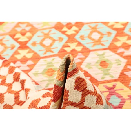 Tappeto Kilim Afghanistan bianco arancione 167x240