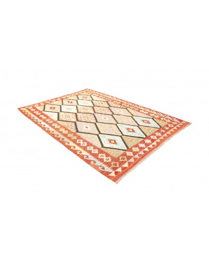 Tappeto Kilim Afghanistan beige arancione 176x243