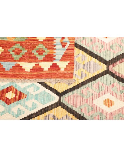 Tappeto Kilim Afghanistan beige arancione 176x243