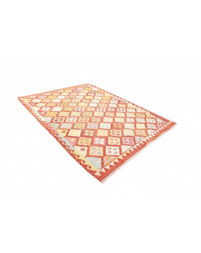 Tappeto Kilim Afghanistan giallo arancione 183x241