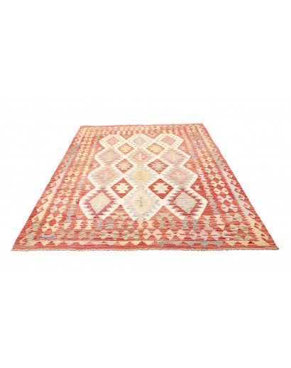 Tappeto Kilim Afghanistan giallo rosso 177x241