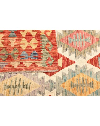 Tappeto Kilim Afghanistan giallo rosso 177x241